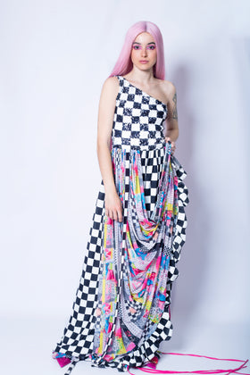 Load image into Gallery viewer, Vestido Amanza Ajedrez - Couture
